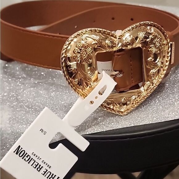 True Religion Heart Buckle Belt